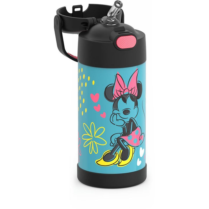 Thermos® 12oz FUNtainer® water bottle in Default Title — close-up of push-button straw lid