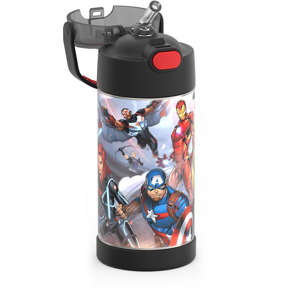 Thermos® 12oz FUNtainer® water bottle in Default Title — close-up of push-button straw lid