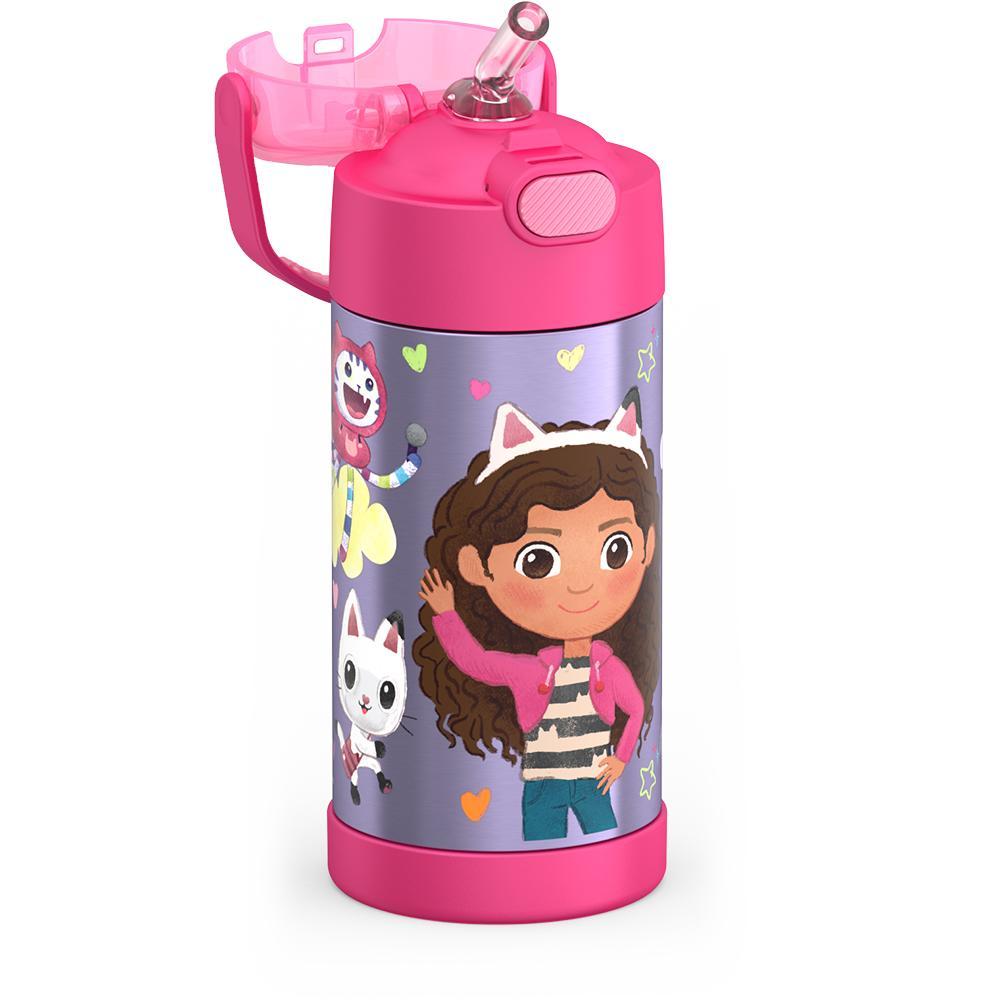 Thermos® 12oz FUNtainer® water bottle in Default Title — close-up of push-button straw lid