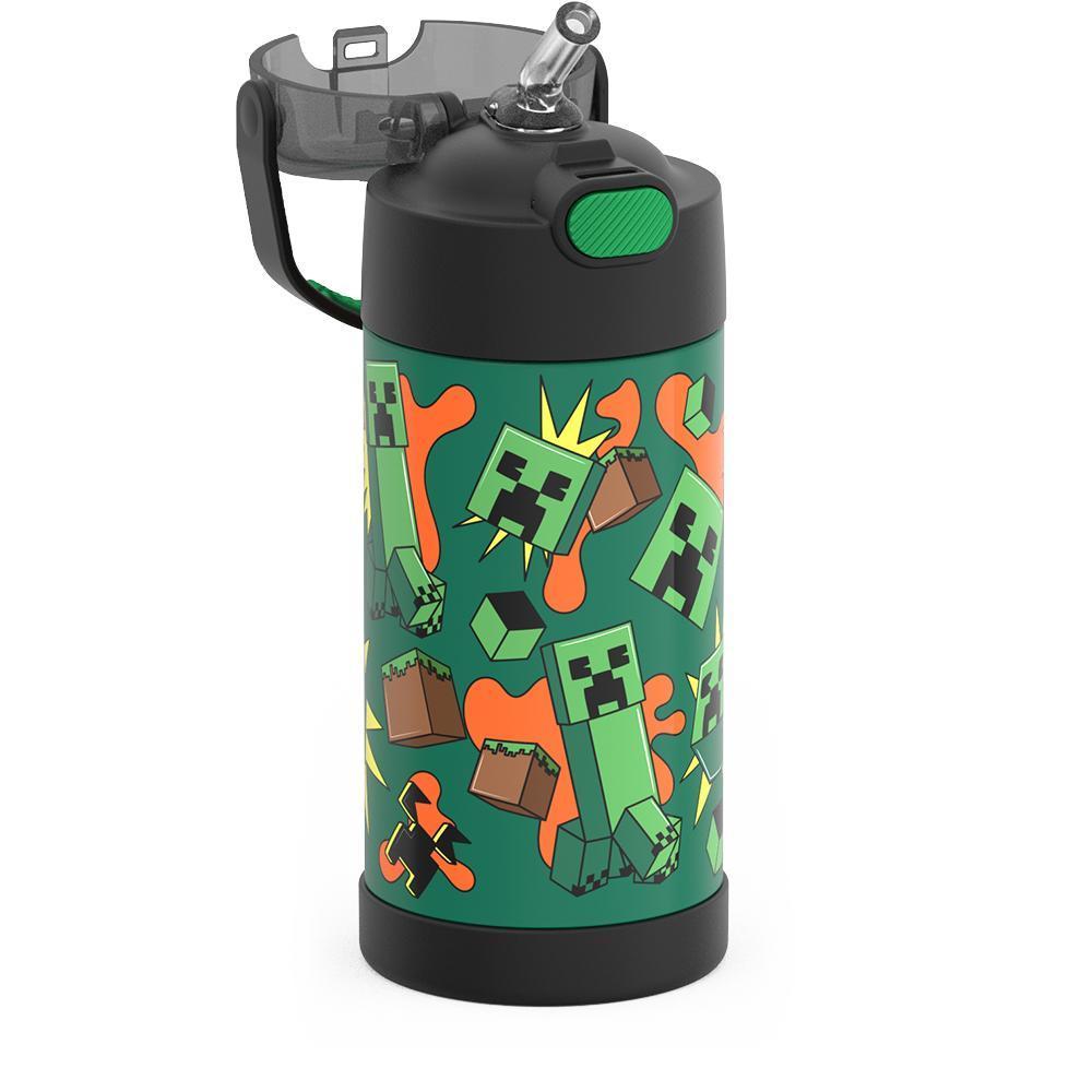 Thermos® 12oz FUNtainer® water bottle in Default Title — close-up of push-button straw lid