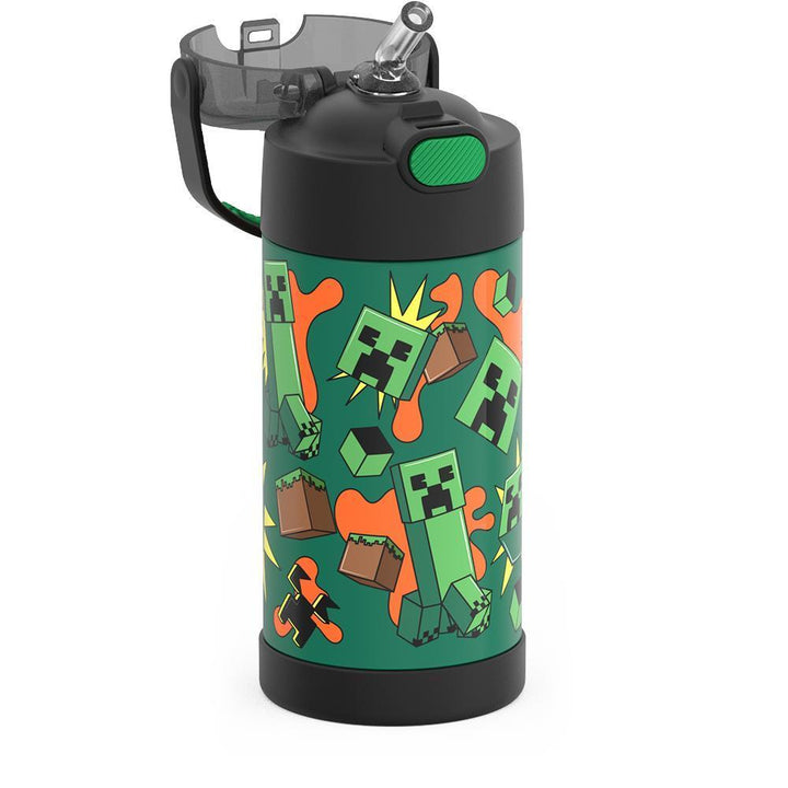 Thermos® 12oz FUNtainer® water bottle in Default Title — close-up of push-button straw lid
