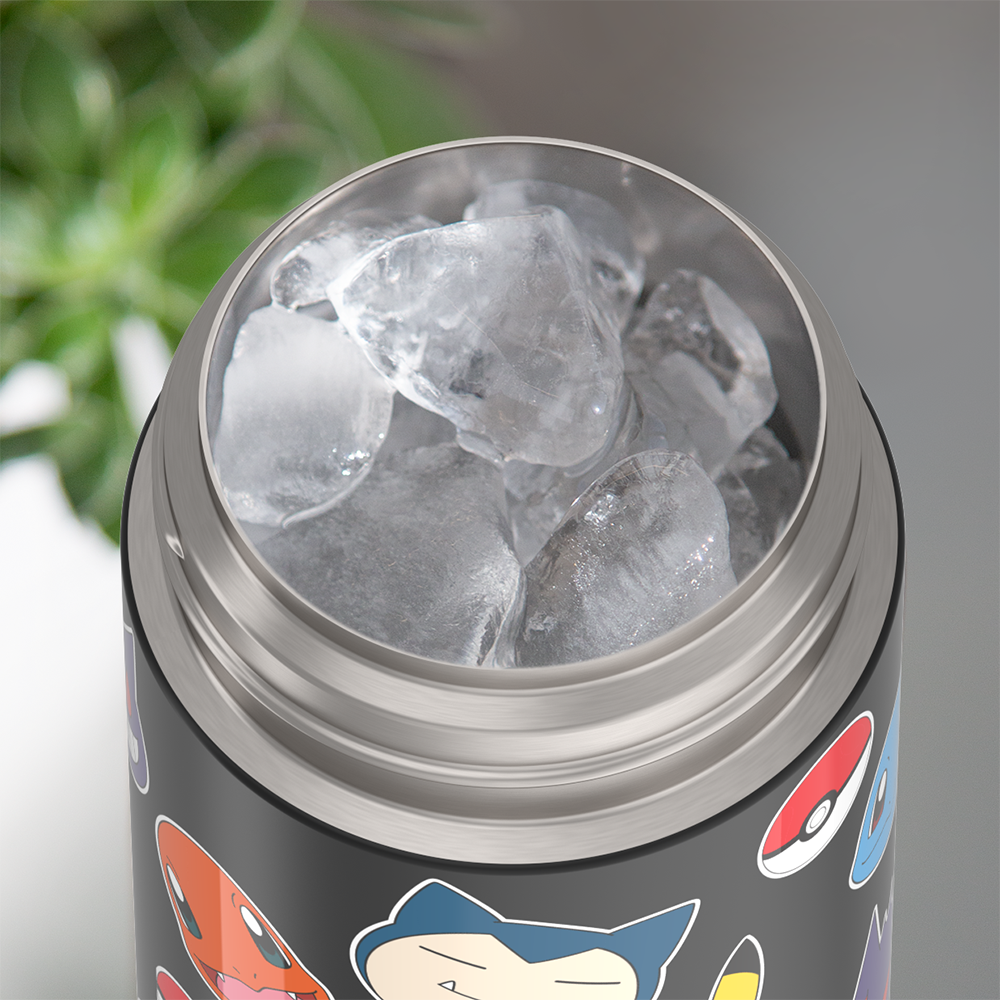 Thermos® 12oz FUNtainer® water bottle in Default Title — shown filled with ice, demonstrating insulation