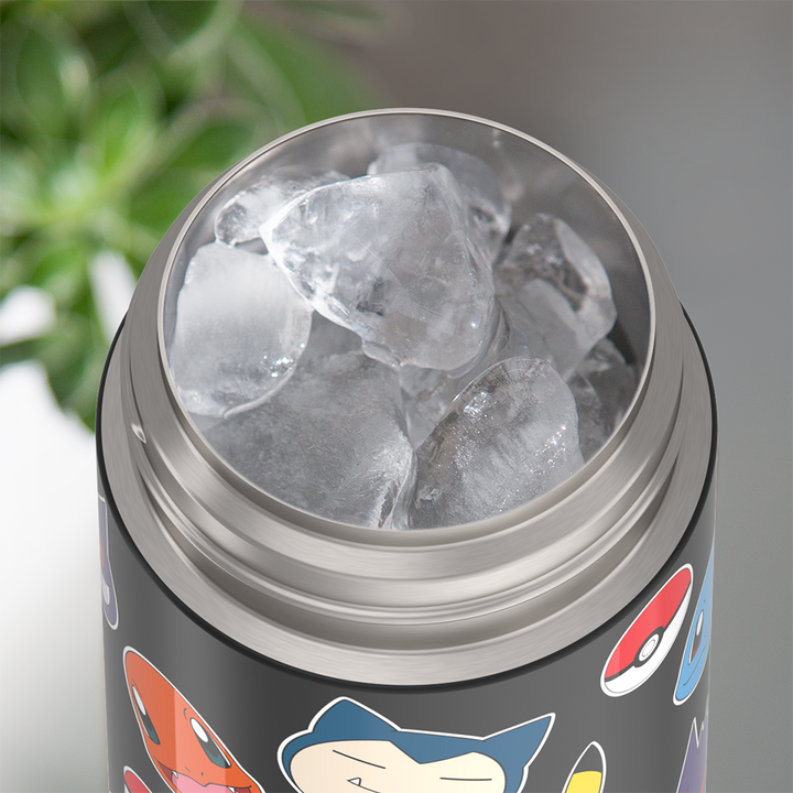 Thermos® 12oz FUNtainer® water bottle in Default Title — shown filled with ice, demonstrating insulation