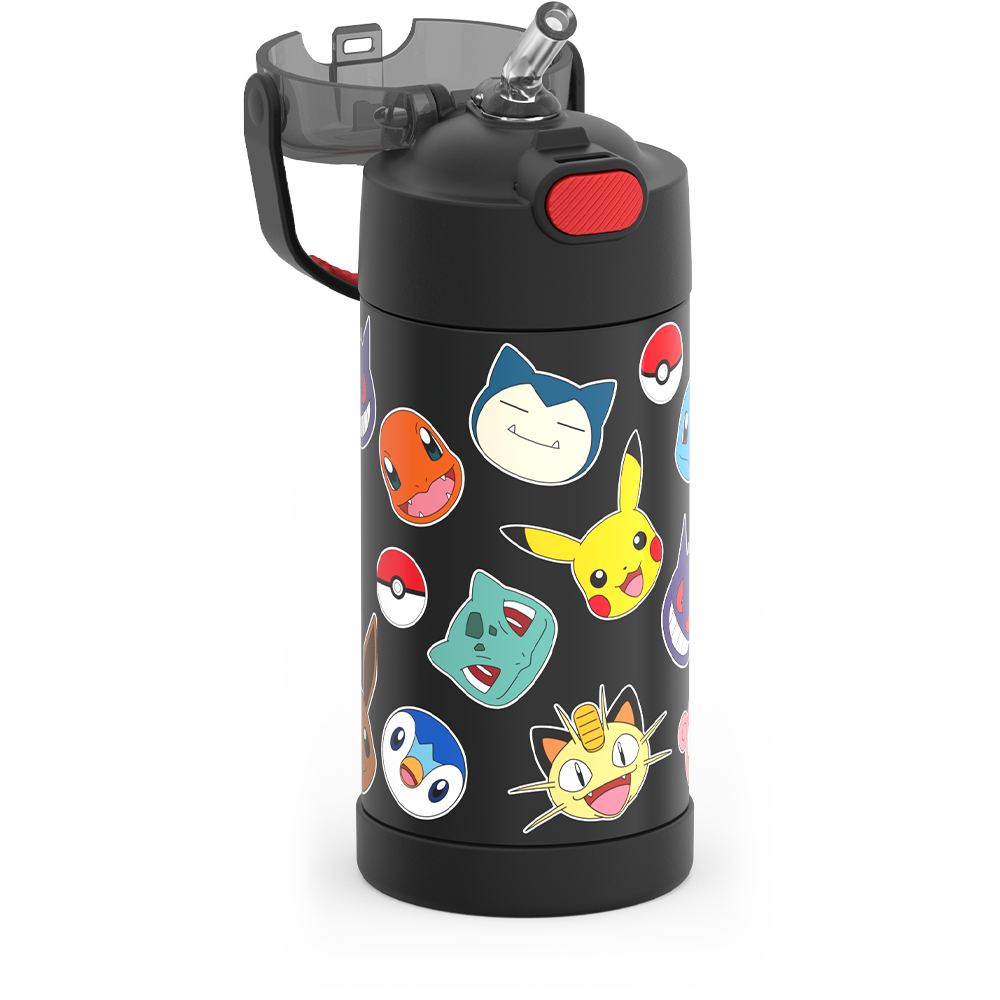 Thermos® 12oz FUNtainer® water bottle in Default Title — close-up of push-button straw lid