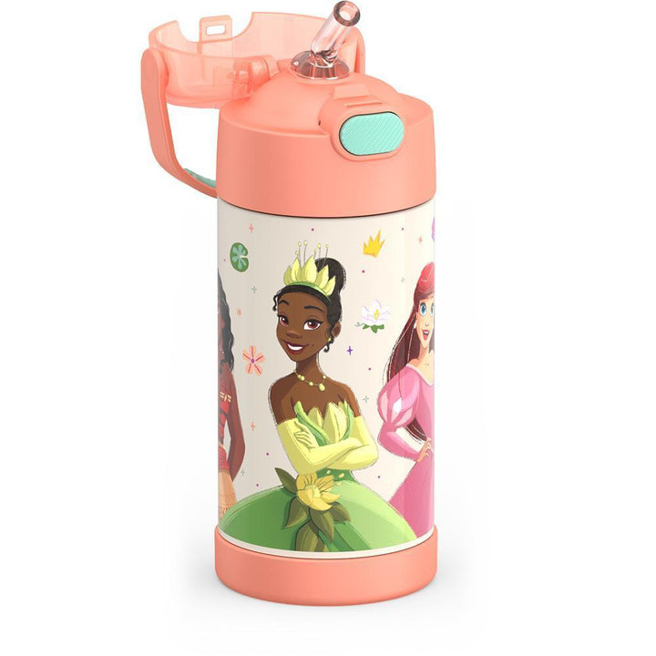 Thermos® 12oz FUNtainer® water bottle in Default Title — close-up of push-button straw lid