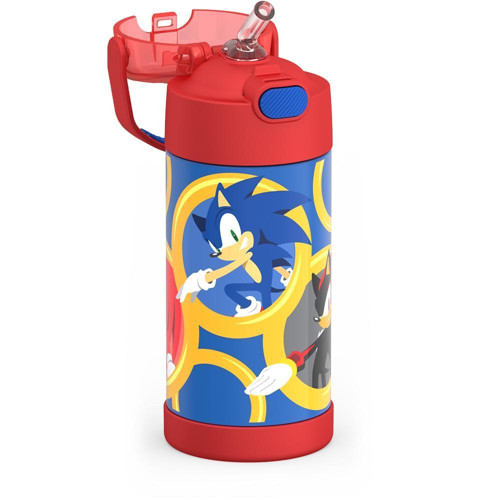 Thermos® 12oz FUNtainer® water bottle in Default Title — close-up of push-button straw lid