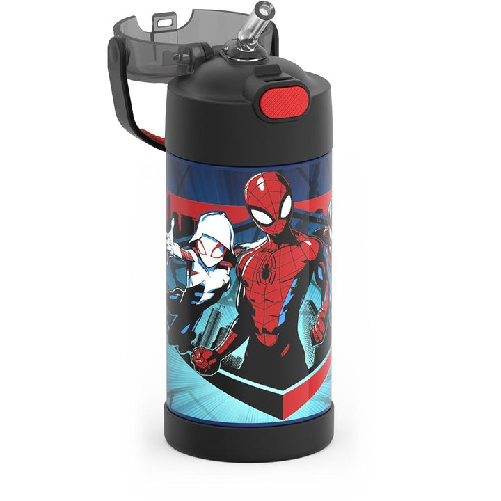 Thermos® 12oz FUNtainer® water bottle in Default Title — close-up of push-button straw lid
