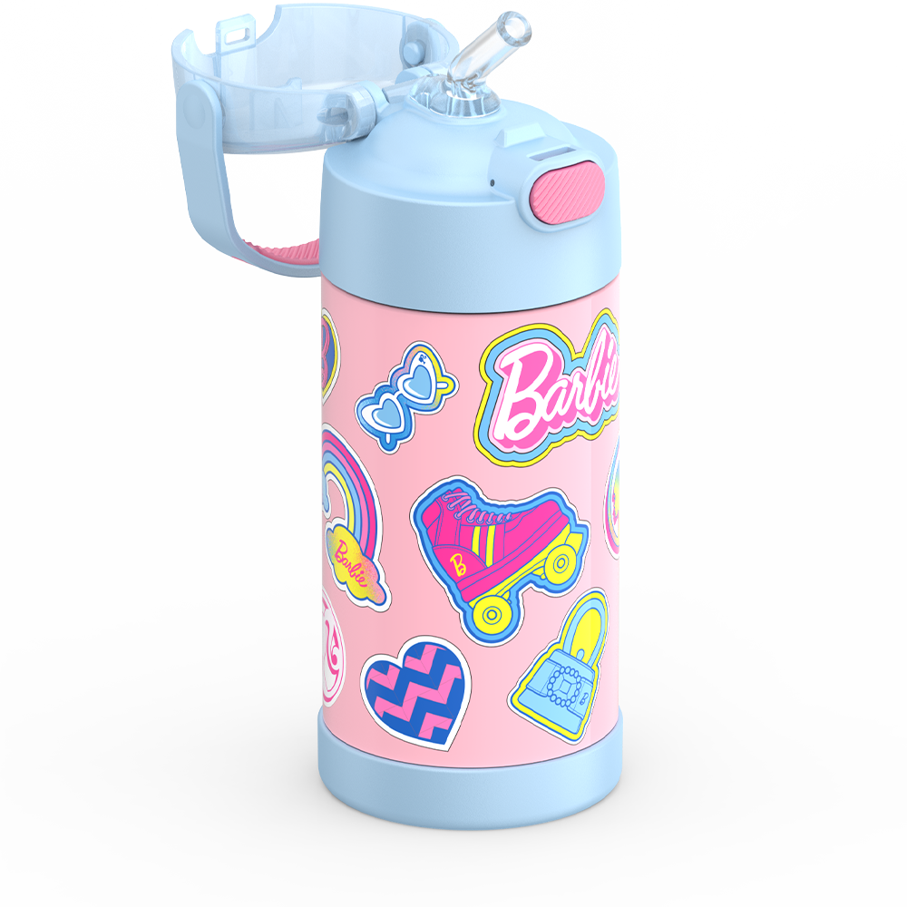 Thermos® 12oz FUNtainer® water bottle in Default Title — close-up of push-button straw lid
