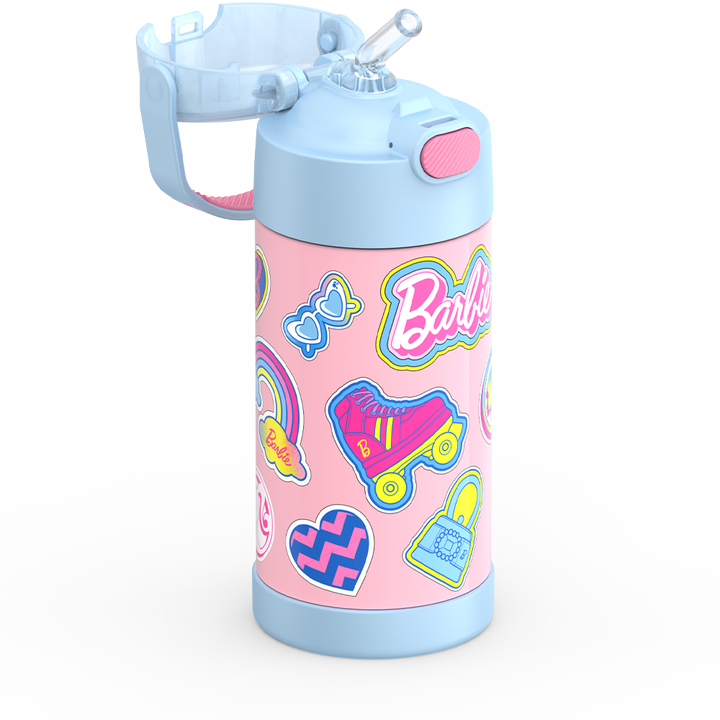Thermos® 12oz FUNtainer® water bottle in Default Title — close-up of push-button straw lid