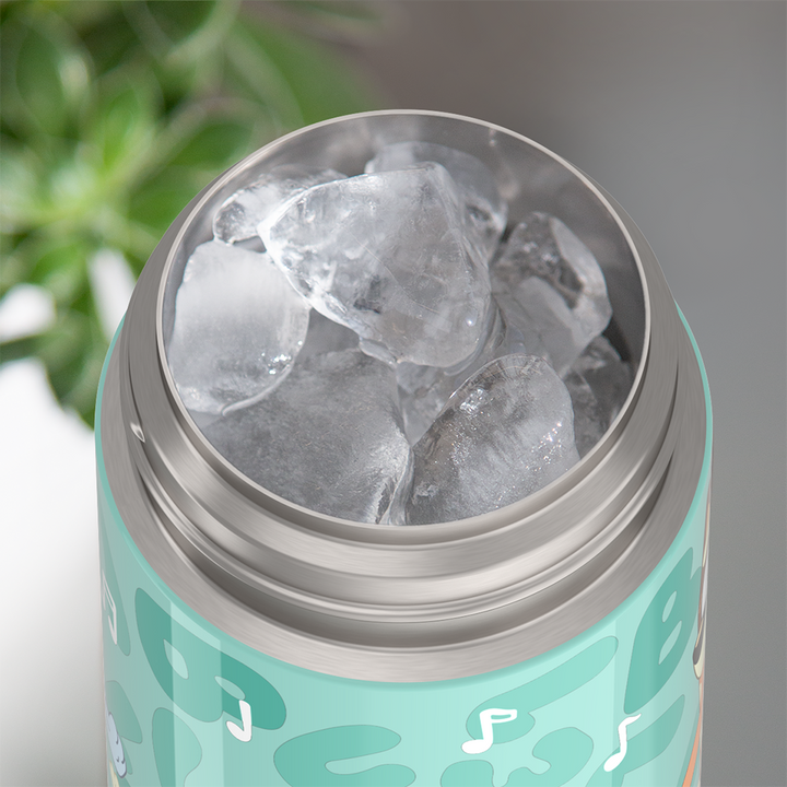 Thermos® 12oz FUNtainer® water bottle in Default Title — shown filled with ice, demonstrating insulation