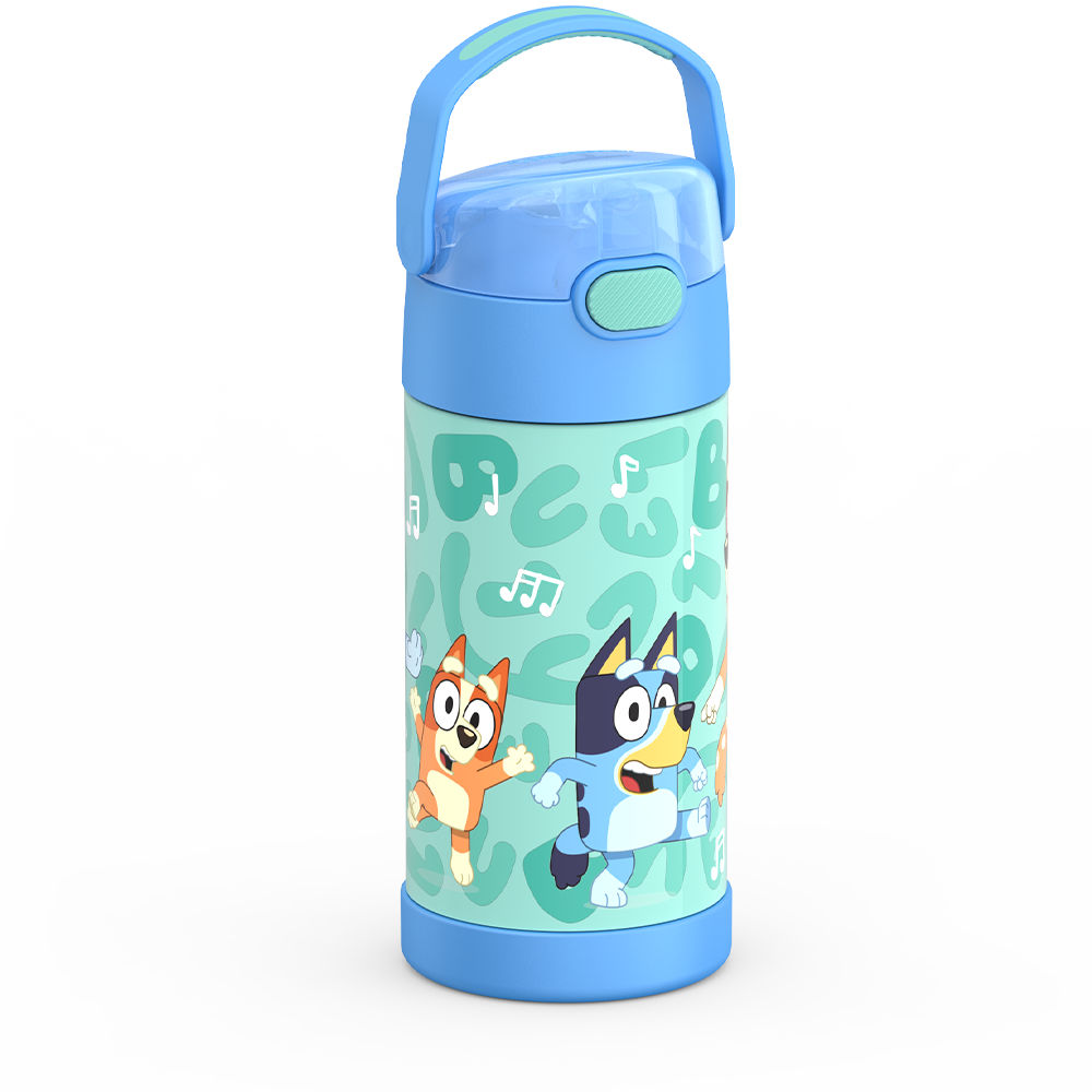 Thermos® 12oz FUNtainer® water bottle in Default Title — angled view showing full profile