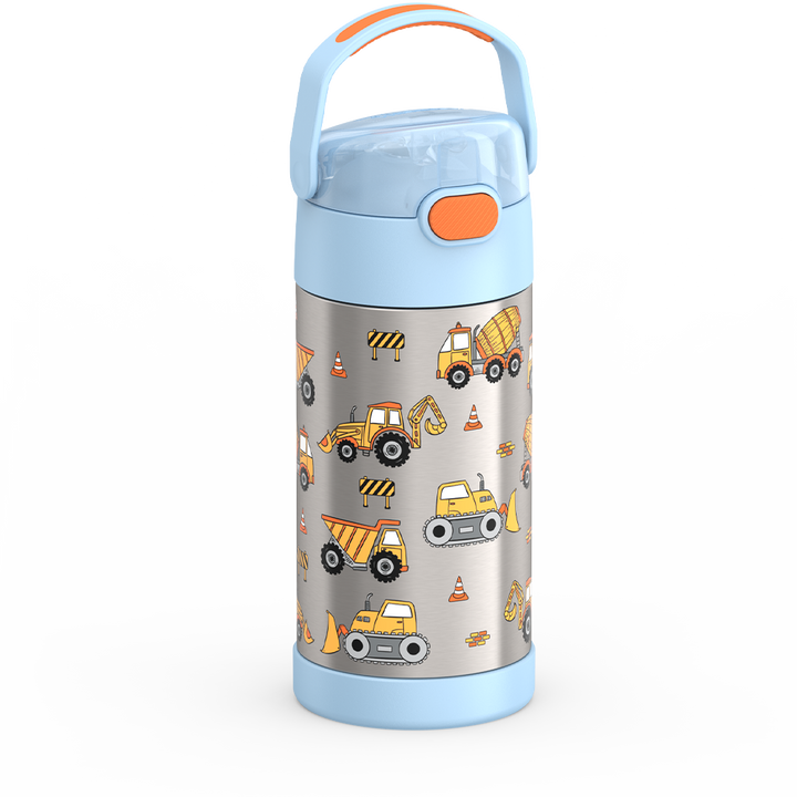 Thermos® 12oz FUNtainer® water bottle in Jungle Kingdom — angled view showing full profile