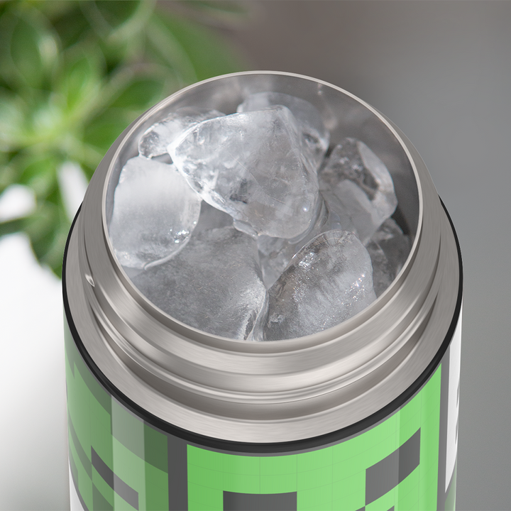 Thermos® 12oz FUNtainer® water bottle in Default Title — shown filled with ice, demonstrating insulation