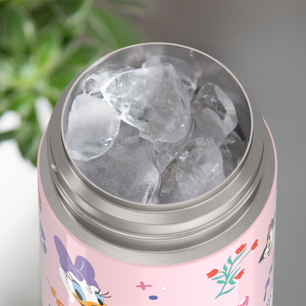 Thermos® 12oz FUNtainer® water bottle in Default Title — shown filled with ice, demonstrating insulation