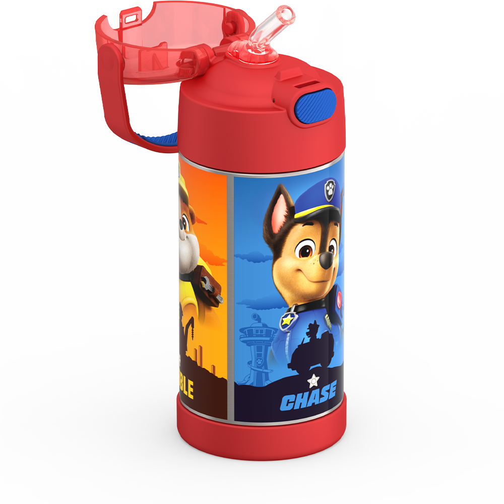 Thermos® 12oz FUNtainer® water bottle in Default Title — close-up of push-button straw lid