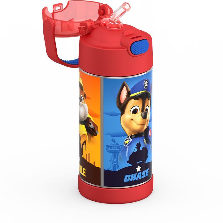 Thermos® 12oz FUNtainer® water bottle in Default Title — close-up of push-button straw lid