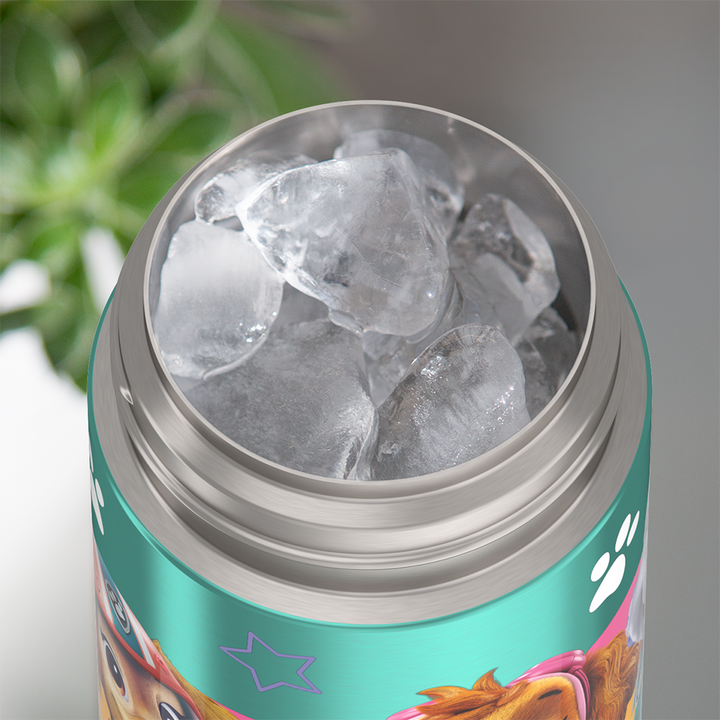 Thermos® 12oz FUNtainer® water bottle in Default Title — shown filled with ice, demonstrating insulation
