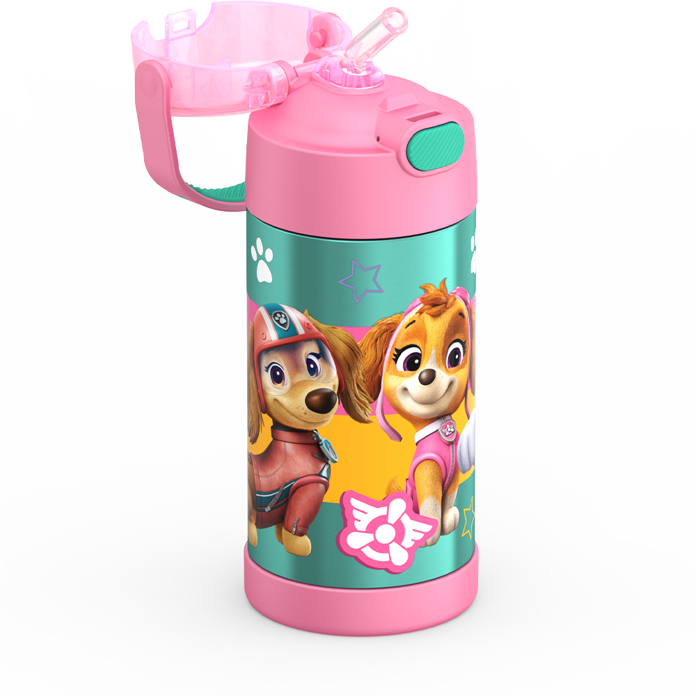 Thermos® 12oz FUNtainer® water bottle in Default Title — close-up of push-button straw lid