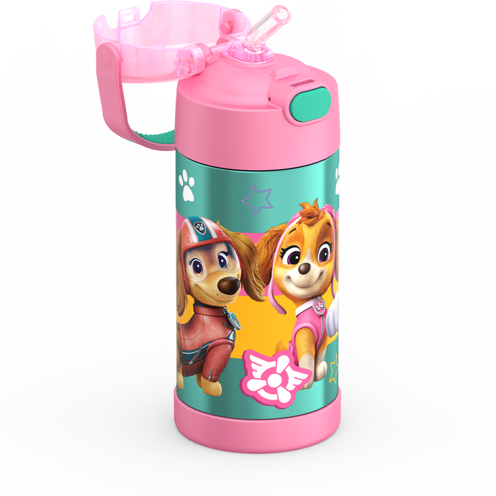 Thermos® 12oz FUNtainer® water bottle in Default Title — close-up of push-button straw lid