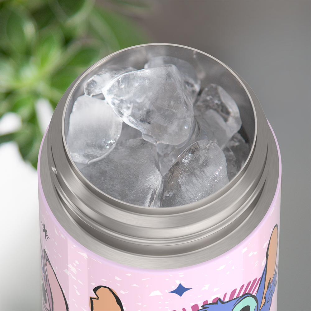 Thermos® 12oz FUNtainer® water bottle in Default Title — shown filled with ice, demonstrating insulation