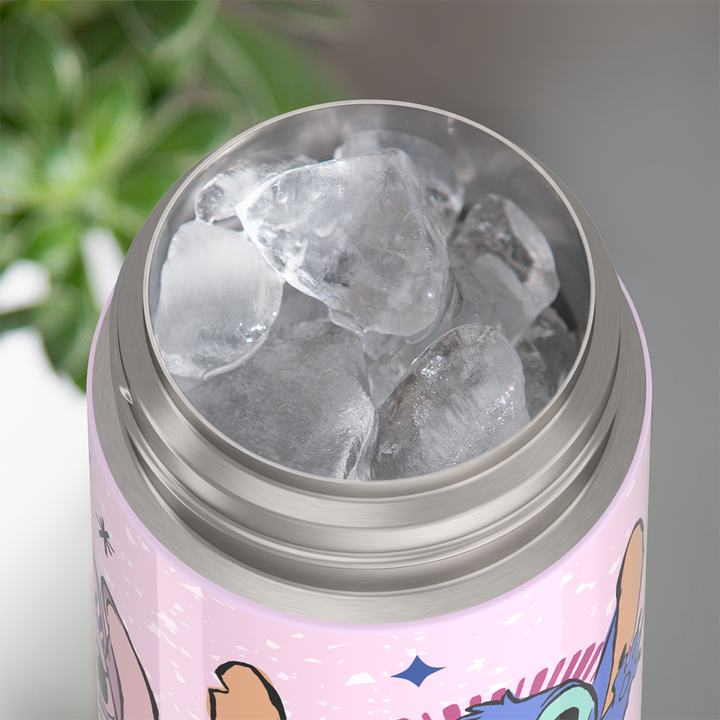 Thermos® 12oz FUNtainer® water bottle in Default Title — shown filled with ice, demonstrating insulation