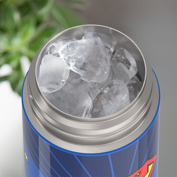 Thermos® 12oz FUNtainer® water bottle in Default Title — shown filled with ice, demonstrating insulation