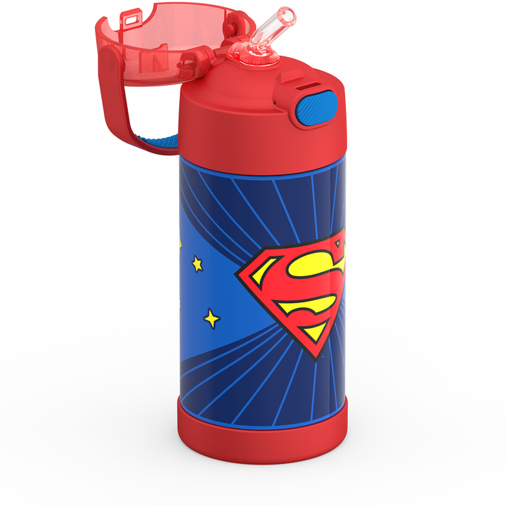 Thermos® 12oz FUNtainer® water bottle in Default Title — close-up of push-button straw lid