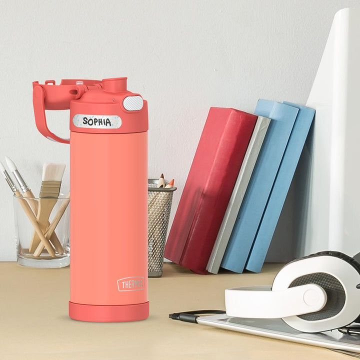 Thermos® 16oz FUNtainer® water bottle in Lemon Yellow — lifestyle photo in use