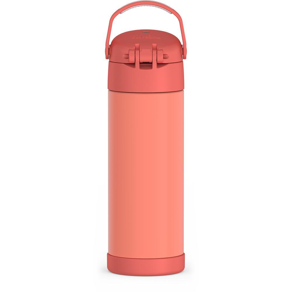 Thermos® 16oz FUNtainer® water bottle in Lemon Yellow — back view showing handle and base