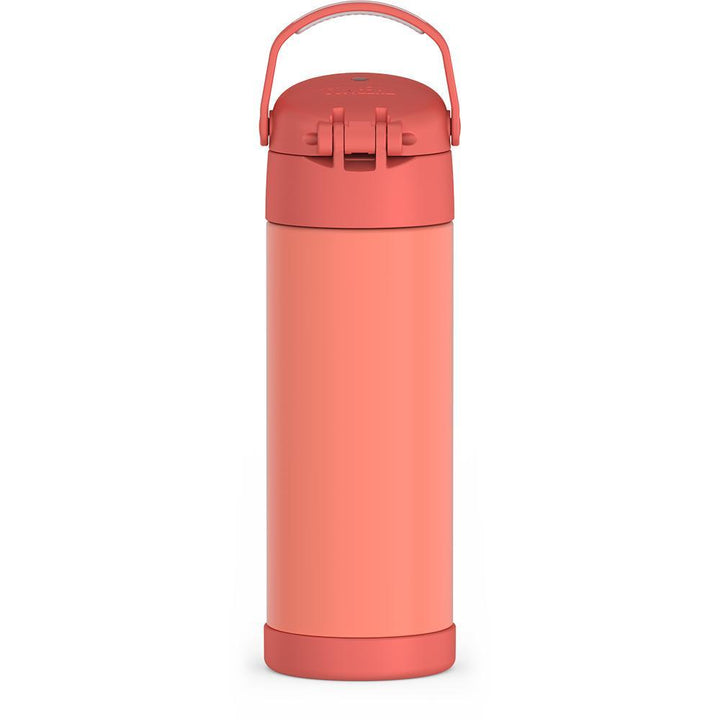 Thermos® 16oz FUNtainer® water bottle in Lemon Yellow — back view showing handle and base