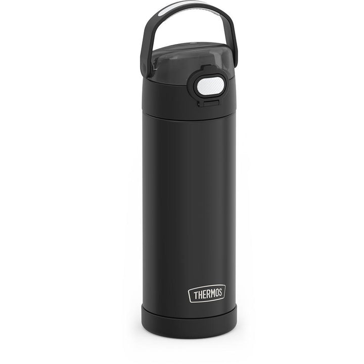 Thermos® 16oz FUNtainer® water bottle in Lightning Bolt Girl — angled view showing full profile