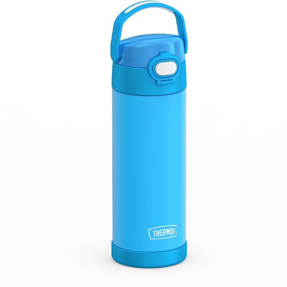 Thermos® 16oz FUNtainer® water bottle in Lightning Bolt Girl — angled view showing full profile