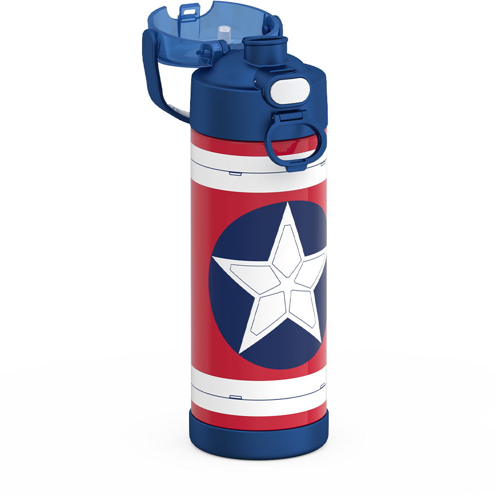 Thermos® 16oz FUNtainer® water bottle in Default Title — close-up of push-button spout lid