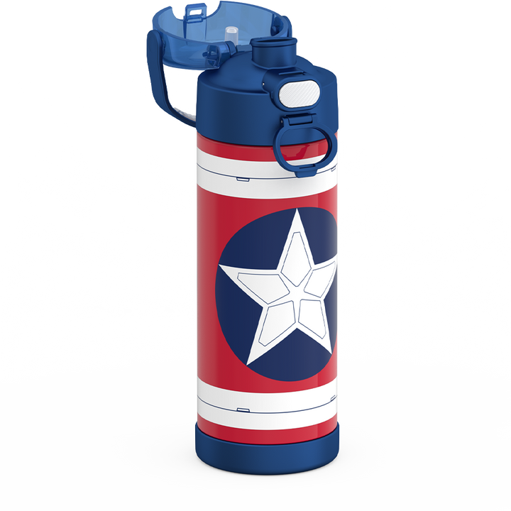 Thermos® 16oz FUNtainer® water bottle in Default Title — close-up of push-button spout lid