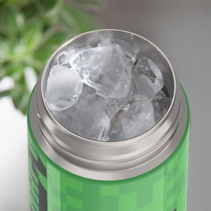 Thermos® 16oz FUNtainer® water bottle in Default Title — shown filled with ice, demonstrating insulation