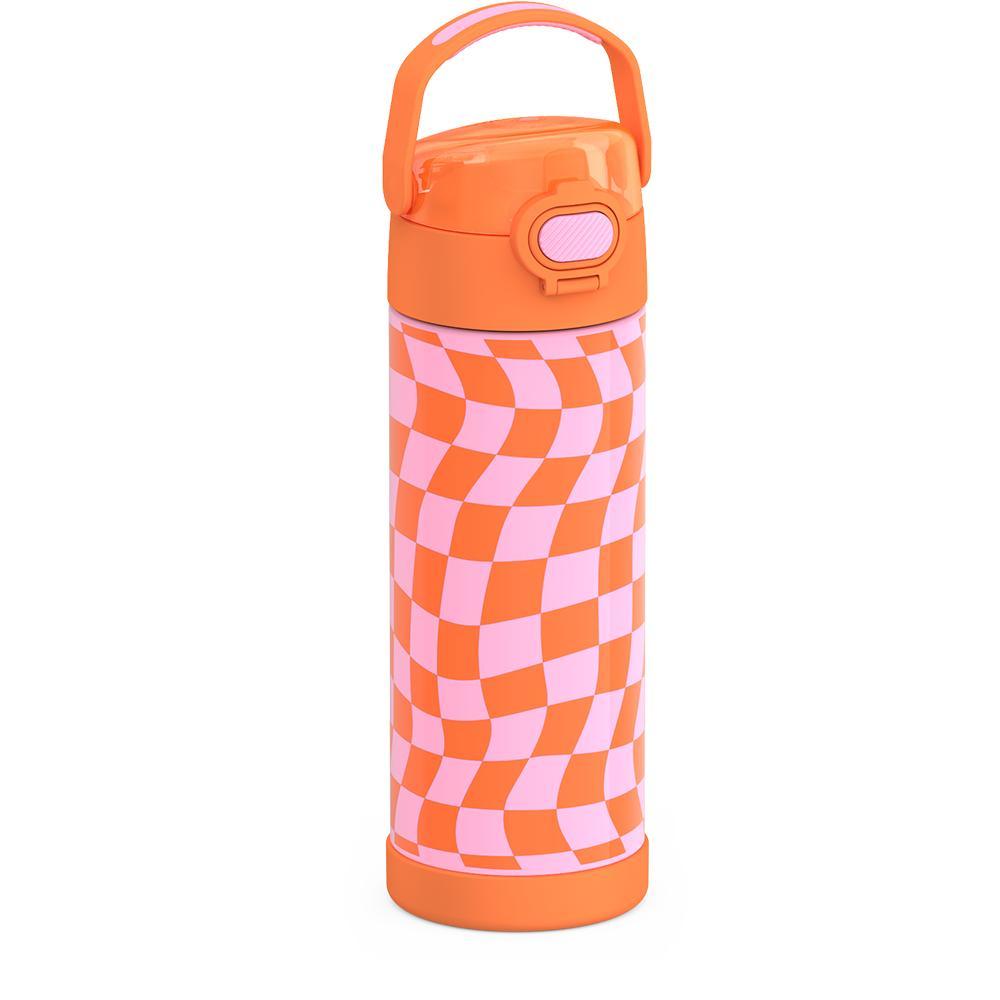 Thermos® 16oz FUNtainer® water bottle in Lightning Bolt Girl — angled view showing full profile