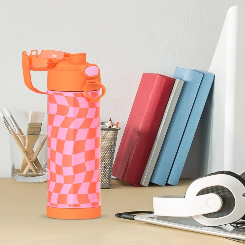 Thermos® 16oz FUNtainer® water bottle in Lightning Bolt Girl — lifestyle photo in use