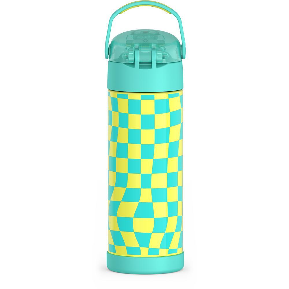Thermos® 16oz FUNtainer® water bottle in Lightning Bolt Girl — back view showing handle and base