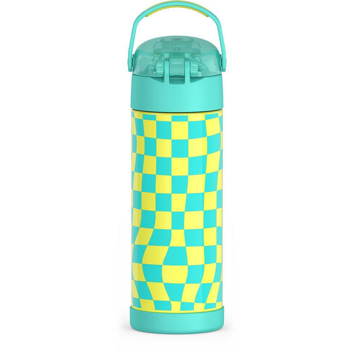 Thermos® 16oz FUNtainer® water bottle in Lightning Bolt Girl — back view showing handle and base