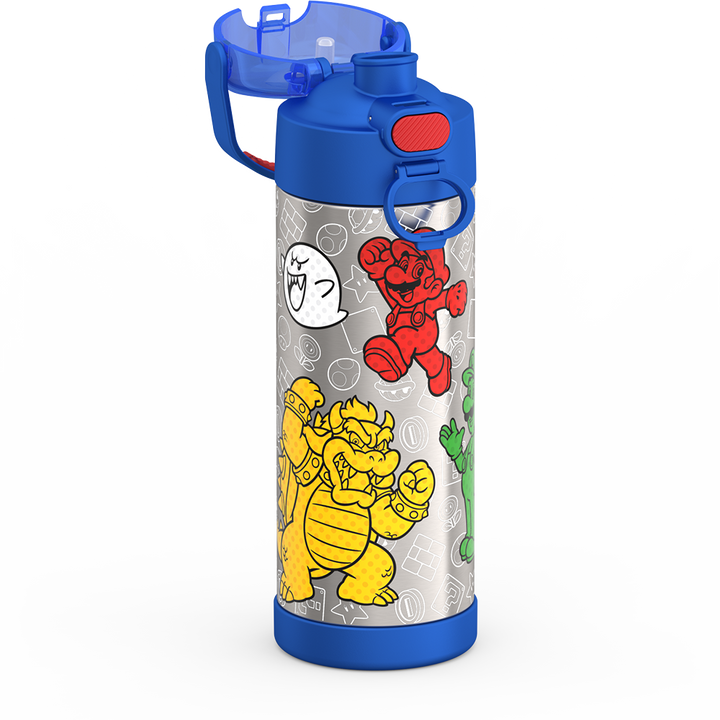 Thermos® 16oz FUNtainer® water bottle in Default Title — close-up of push-button spout lid