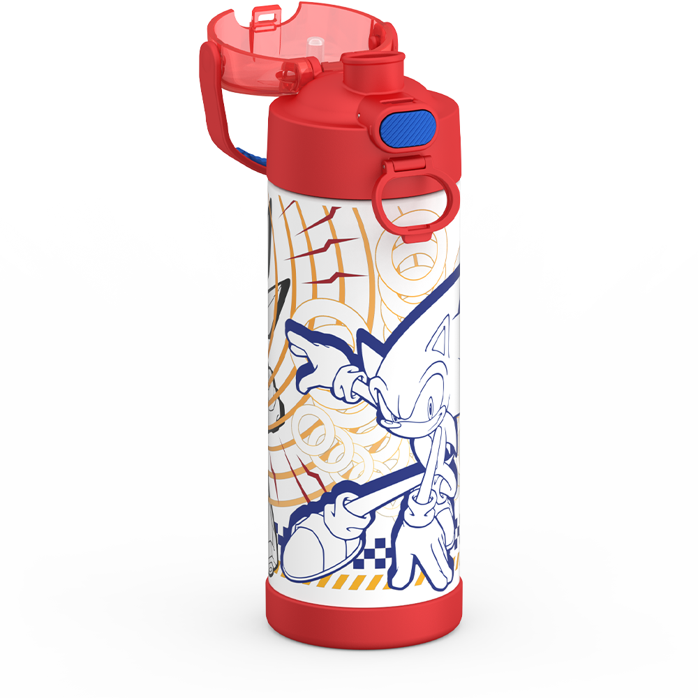 Thermos® 16oz FUNtainer® water bottle in Default Title — close-up of push-button spout lid