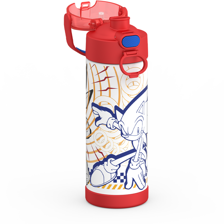 Thermos® 16oz FUNtainer® water bottle in Default Title — close-up of push-button spout lid