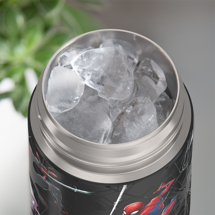 Thermos® 16oz FUNtainer® water bottle in Default Title — shown filled with ice, demonstrating insulation