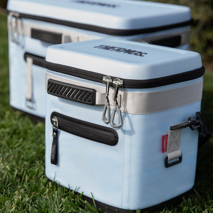 Thermos® Icon™ cooler bag in Glacier — lifestyle photo in use