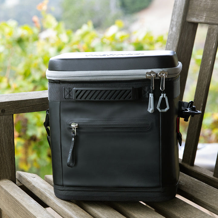 Thermos® Icon™ cooler bag in Glacier — lifestyle photo in use