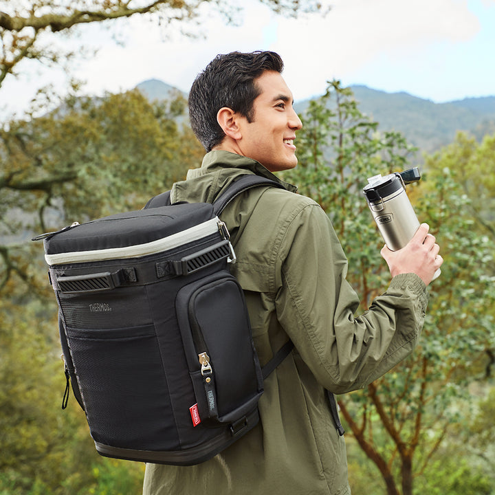 Thermos® Icon™ cooler bag in Glacier — lifestyle photo in use