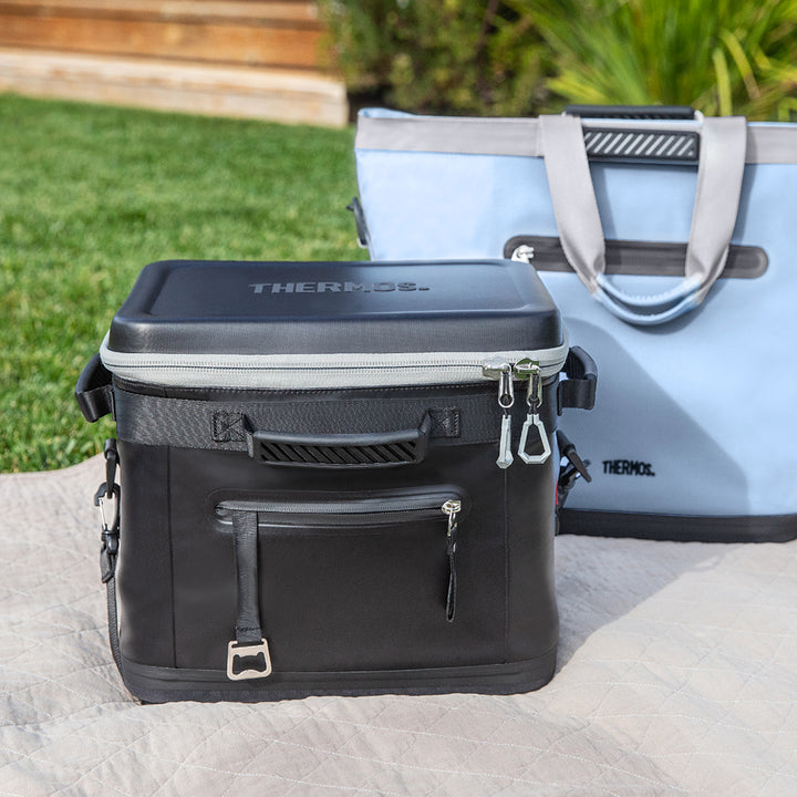 Thermos® Icon™ cooler bag in Glacier — lifestyle photo in use
