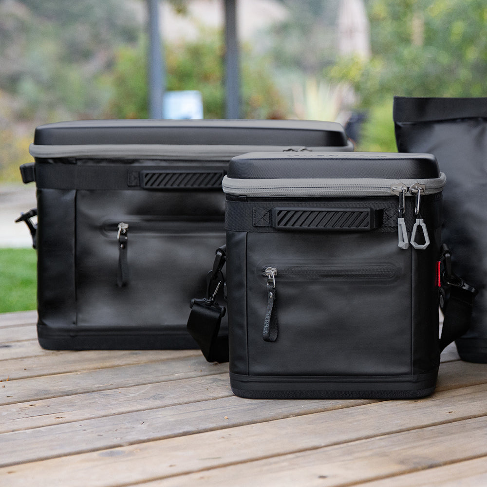 Thermos® Icon™ cooler bag in Glacier — lifestyle photo in use