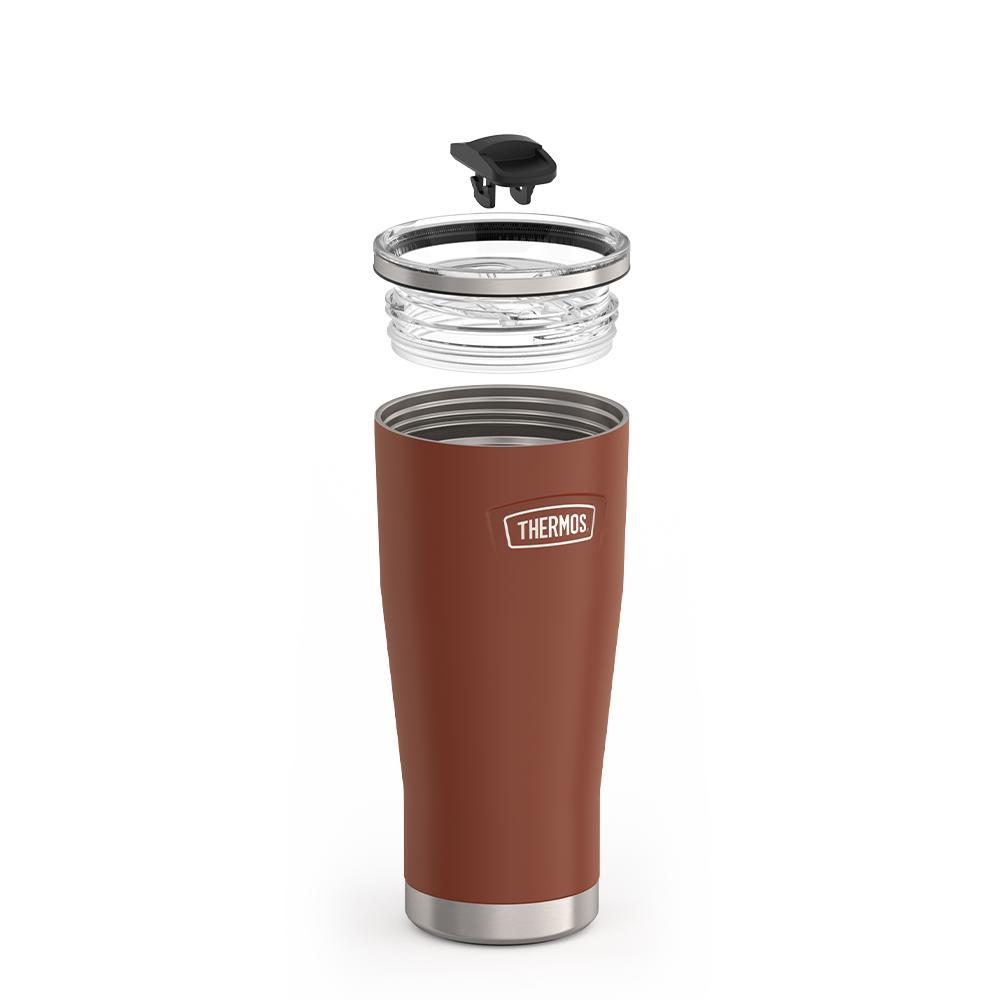 Thermos® 24oz Icon™ tumbler in Alpine Green — showing lid and bottle components