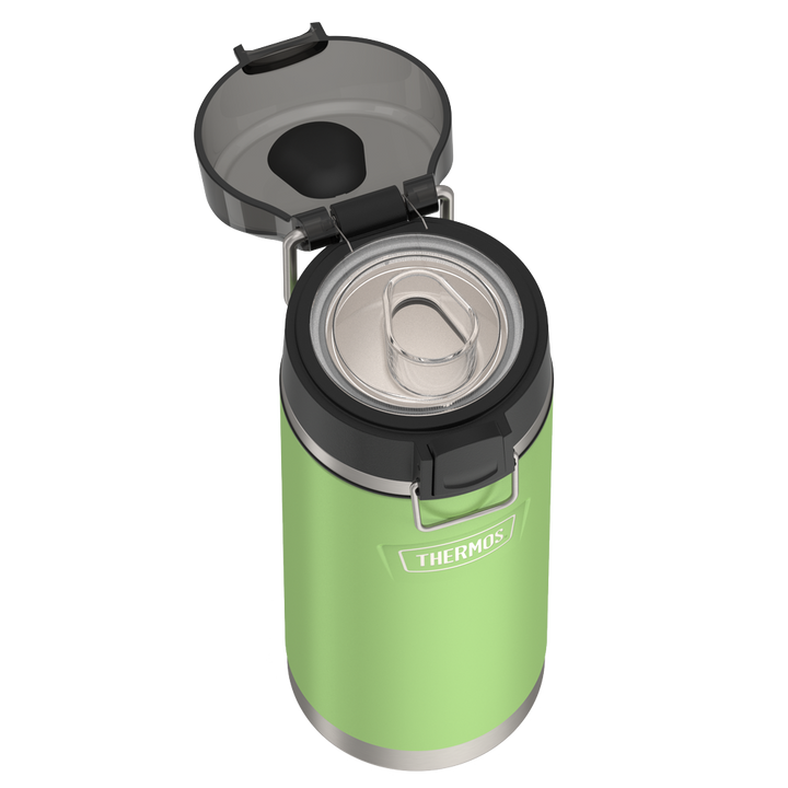 Thermos® 18oz Icon™ water bottle in Navy — close-up of push-button spout lid